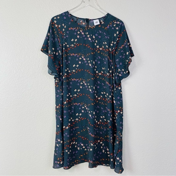 CAbi Muse Floral Flutter Sleeve Dress Size XL - Picture 2 of 11